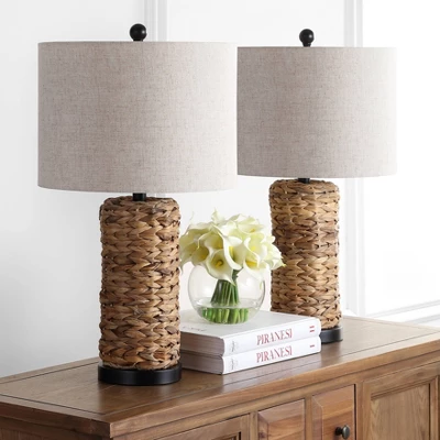 (Set Of 2) 25" Elicia Sea Grass Table Lamps Natural (Includes LED Light Bulb) - JONATHAN Y 1 (Set Of 2) 25" Elicia Sea Grass Table Lamps Natural (Includes LED Light Bulb) - JONATHAN Y