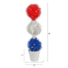 Nearly Natural 18-in Red, White And Blue “Americana” Artificial Topiary Plant With 35 Warm LED Lights