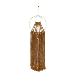 38" X 10" Fabric Macrame Intricately Weaved Wall Decor With Beaded Fringe Tassels Brown - Olivia & May -Home Decor Shop GUEST 756f3a59 47e1 49d3 8b50 5638bd01a583