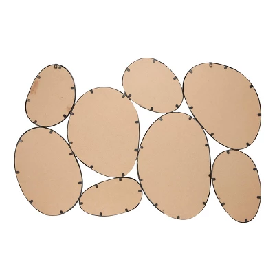 Metal Bubble Cluster Oval Wall Mirror Black - Olivia & May 2 Metal Bubble Cluster Oval Wall Mirror Black - Olivia & May - Image 2