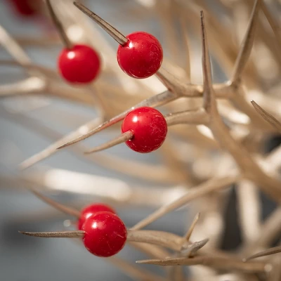 Artificial Gold Twig & Berry Orb Multicolor 6"H 1 Artificial Gold Twig & Berry Orb Multicolor 6"H