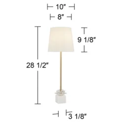 360 Lighting Phoebe Modern Buffet Table Lamps 28 1/2" Tall Set Of 2 Gold Metal White Drum Shade For Bedroom Living Room Bedside Nightstand Office Kids -Home Decor Shop GUEST 78d8af8f f397 4600 bcee 49d47bbe8204