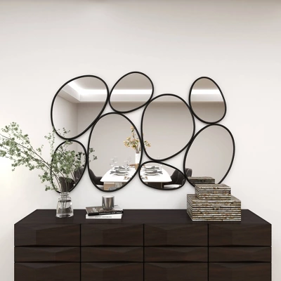 Metal Bubble Cluster Oval Wall Mirror Black - Olivia & May 12 Metal Bubble Cluster Oval Wall Mirror Black - Olivia & May - Image 12