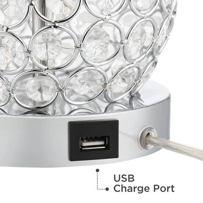 360 Lighting Sergio Modern Accent Table Lamps 23 1/2" High Set Of 2 Acrylic Chrome USB Charging Port White Drum For Bedroom Living Room Bedside Desk 5 360 Lighting Sergio Modern Accent Table Lamps 23 1/2" High Set Of 2 Acrylic Chrome USB Charging Port White Drum For Bedroom Living Room Bedside Desk - Image 5