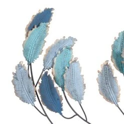 15" X 52" Metal Leaf Wall Decor With Gold Accent Blue - Olivia & May -Home Decor Shop GUEST 7a53567f d916 4a7f a084 560073f79066