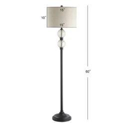 60" Glass/Metal January Floor Lamp (Includes LED Light Bulb) Black - JONATHAN Y -Home Decor Shop GUEST 7c07154b ed48 4715 9cef 79b1418d04bd