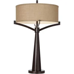 Franklin Iron Works Tremont Modern Mid Century Table Lamps 31 1/2" Tall Set Of 2 Rich Bronze Iron Burlap Fabric Drum Shade For Bedroom Living Room 14 Franklin Iron Works Tremont Modern Mid Century Table Lamps 31 1/2" Tall Set Of 2 Rich Bronze Iron Burlap Fabric Drum Shade For Bedroom Living Room -Home Decor Shop GUEST 7d950198 1e19 48b9 a694 0f1fe1fad500