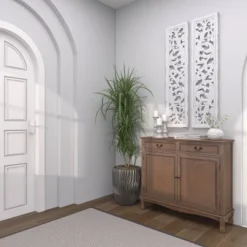 Set Of 2 Wood Floral Intricately Carved Scroll Wall Decors White - Olivia & May -Home Decor Shop GUEST 7e3f1766 759b 40b2 8290 86c9626d461e