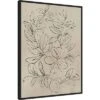 22" X 30" Outlined Leaves I By Asia Jensen Framed Canvas Wall Art Black - Amanti Art