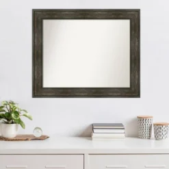 34" X 28" Non-Beveled Rail Rustic Char Wall Mirror - Amanti Art 13 34" X 28" Non-Beveled Rail Rustic Char Wall Mirror - Amanti Art -Home Decor Shop GUEST 7f5b5c5c 3bdd 4298 902c 8e004c4943a7