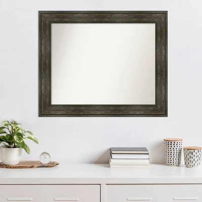 34" X 28" Non-Beveled Rail Rustic Char Wall Mirror - Amanti Art 7 34" X 28" Non-Beveled Rail Rustic Char Wall Mirror - Amanti Art - Image 7