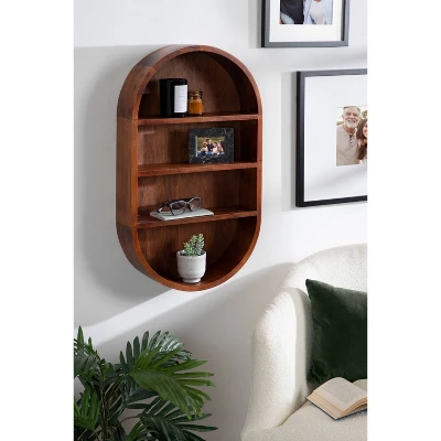 16" X 28" Hutton Wood Capsule Decorative Wall Shelf Walnut Brown - Kate & Laurel All Things Decor 4 16" X 28" Hutton Wood Capsule Decorative Wall Shelf Walnut Brown - Kate & Laurel All Things Decor - Image 4