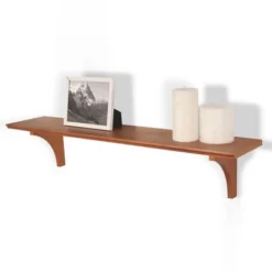 7.5" X 35" Mission Shelf With Bracket Honey Oak - InPlace