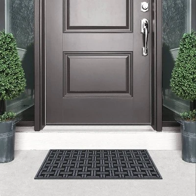 1'6"x2'6" Woven Rubber All Seasons Scraper Rug Black - Apache Mills 3 1'6"x2'6" Woven Rubber All Seasons Scraper Rug Black - Apache Mills - Image 3