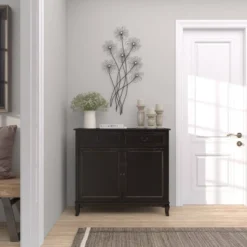 Metal Floral 3D Wire Wall Decor With Crystal Embellishments Black - Olivia & May -Home Decor Shop GUEST 828eeb49 e289 498d a58a 09540da281ea