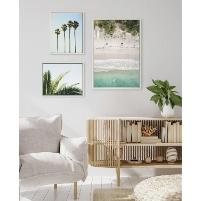 (Set Of 3) 33" X 23" Sylvie Four Palm Trees Tropical Beach Tropical Palm Framed Canvas Set - Kate & Laurel All Things Decor 5 (Set Of 3) 33" X 23" Sylvie Four Palm Trees Tropical Beach Tropical Palm Framed Canvas Set - Kate & Laurel All Things Decor - Image 5