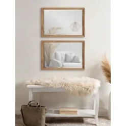 18" X 24" Hogan Wood Framed Decorative Wall Mirror Rustic Brown - Kate & Laurel All Things Decor -Home Decor Shop GUEST 83391ebc c477 476c a053 31fb4b5bfa34