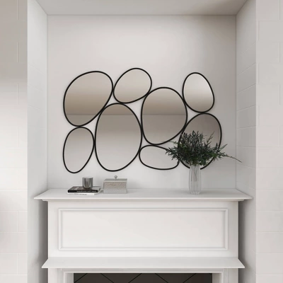 Metal Bubble Cluster Oval Wall Mirror Black - Olivia & May 14 Metal Bubble Cluster Oval Wall Mirror Black - Olivia & May - Image 14