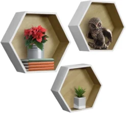 Sorbus Decorative Hexagon Floating Shelf Set Of 3 White -Home Decor Shop GUEST 83ff52aa c263 4c47 bfd1 a60542d9dc73