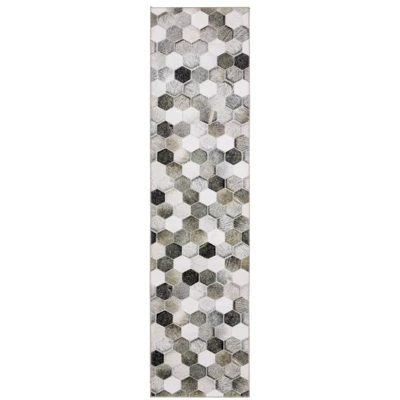 Marcel Geometric Block Animal Print Area Rug White/Gray - Captiv8e Designs 9 Marcel Geometric Block Animal Print Area Rug White/Gray - Captiv8e Designs - Image 9