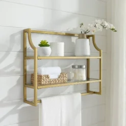 Aimee Wall Shelf Gold - Crosley -Home Decor Shop GUEST 8541a276 7401 4d35 8fda c6081db4a2c3