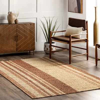 NuLOOM Rubi Braided Stripes Jute Area Rug 1 NuLOOM Rubi Braided Stripes Jute Area Rug