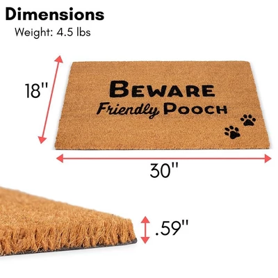 BirdRock Home Friendly Pooch Coir Front Door & Entry Doormat - 18" X 30" 2 BirdRock Home Friendly Pooch Coir Front Door & Entry Doormat - 18" X 30" - Image 2