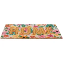 Northlight Pink And Orange Floral "Home" Outdoor Natural Coir Doormat 18" X 30" -Home Decor Shop GUEST 87aa9775 e08e 403a b7d9 f46ff869a3ff