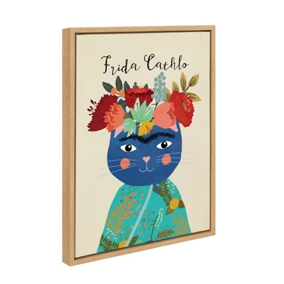 18" X 24" Sylvie Frida Cathlo Framed Canvas Wall Art By Mia Charro Natural - DesignOvation 1 18" X 24" Sylvie Frida Cathlo Framed Canvas Wall Art By Mia Charro Natural - DesignOvation