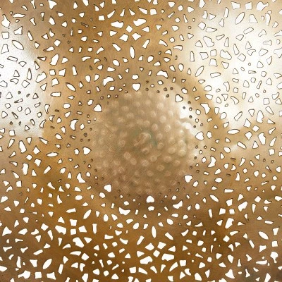 Metal Plate Wall Decor With Moroccan Pattern Gold - Olivia & May 12 Metal Plate Wall Decor With Moroccan Pattern Gold - Olivia & May - Image 12