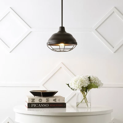 Light Levi Industrial Farmhouse Iron Linear LED Pendant Oil Rubbed Bronze - JONATHAN Y 3 Light Levi Industrial Farmhouse Iron Linear LED Pendant Oil Rubbed Bronze - JONATHAN Y - Image 3