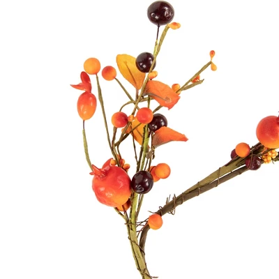 Northlight 5' X 6" Fall Harvest Berries And Leaves Twig Artificial Garland, Unlit 3 Northlight 5' X 6" Fall Harvest Berries And Leaves Twig Artificial Garland, Unlit - Image 3