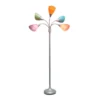67" Contemporary Multi 5-Head Adjustable Gooseneck Floor Lamp With Shades - Simple Designs
