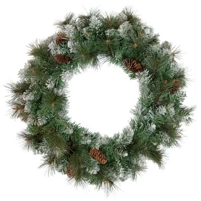 Northlight Snow Valley Pine Artificial Christmas Wreath, 24-Inch, Unlit 1 Northlight Snow Valley Pine Artificial Christmas Wreath, 24-Inch, Unlit