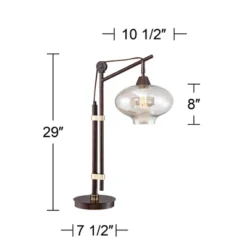 Franklin Iron Works Calyx Modern Industrial Desk Lamp 29" Tall Bronze Brown Cognac Glass Dome Shade For Bedroom Living Room Bedside Nightstand Office 13 Franklin Iron Works Calyx Modern Industrial Desk Lamp 29" Tall Bronze Brown Cognac Glass Dome Shade For Bedroom Living Room Bedside Nightstand Office -Home Decor Shop GUEST 8ee5242a a200 419d 9c65 de54708a361f