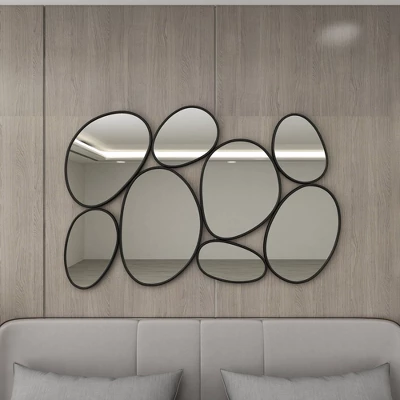Metal Bubble Cluster Oval Wall Mirror Black - Olivia & May 10 Metal Bubble Cluster Oval Wall Mirror Black - Olivia & May - Image 10
