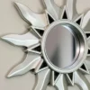 Northlight Set Of 3 Mayan Sunburst Matte Silver Round Mirrors 9.5"