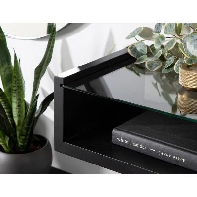 18" X 6" Holt Wood/Glass Decorative Wall Shelf Black - Kate & Laurel All Things Decor 6 18" X 6" Holt Wood/Glass Decorative Wall Shelf Black - Kate & Laurel All Things Decor - Image 6