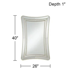 Noble Park San Simeon Rectangular Vanity Decorative Wall Mirror Modern Beveled Glass Matte Champagne Frame 26" Wide For Bathroom Bedroom Home Entryway -Home Decor Shop GUEST 9101cf00 5761 4613 82fa c73e2389c0ca