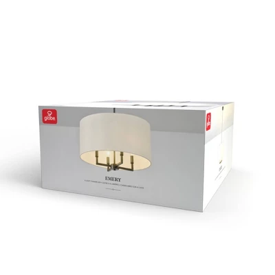 4-Light Matte Black Chandelier With Beige Fabric Shade - Globe Electric 5 4-Light Matte Black Chandelier With Beige Fabric Shade - Globe Electric - Image 5