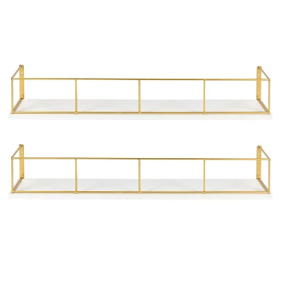 24" X 4" 2pc Decorative Wall Shelf - Kate & Laurel All Things Home 5 24" X 4" 2pc Decorative Wall Shelf - Kate & Laurel All Things Home - Image 5