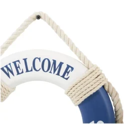 Set Of 2 Wood Sign Handmade 'Welcome' Rope Life Ring Wall Decors With Varying Details Blue - Olivia & May -Home Decor Shop GUEST 91efe903 bebf 45d3 aee8 f42955480de3