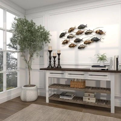 24" X 45" Metal Fish Indoor Outdoor Wall Decor Multi Colored - Olivia & May 10 24" X 45" Metal Fish Indoor Outdoor Wall Decor Multi Colored - Olivia & May - Image 10