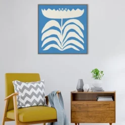 30" X 30" Delighted Floral II Blue By Moira Hershey Framed Canvas Wall Art Print - Amanti Art -Home Decor Shop GUEST 92f70cb1 1205 4066 bcbd 37c1ebb55166