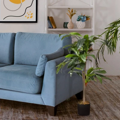 Forever Leaf 48" Artificial Dracaena Plant In Black Pot, Indoor Artificial Plant For Home Decor 1 Forever Leaf 48" Artificial Dracaena Plant In Black Pot, Indoor Artificial Plant For Home Decor