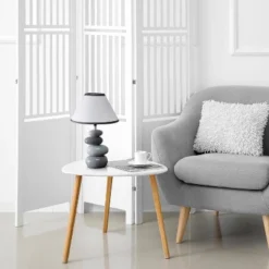 14.7" Contemporary Ceramic Stacking Stones Table Desk Lamp Gray - Creekwood Home -Home Decor Shop GUEST 9352a26c 6a11 4685 81f1 1d6c3fa42d3c