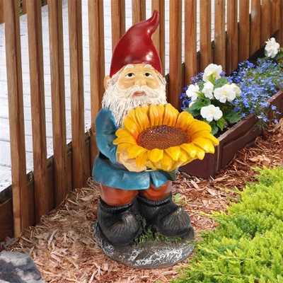 Design Toscano Sunflower Sammy Garden Gnome Statue - Multicolored 1 Design Toscano Sunflower Sammy Garden Gnome Statue - Multicolored
