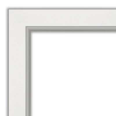 22" X 26" Eva White Framed Wall Mirror Silver - Amanti Art 2 22" X 26" Eva White Framed Wall Mirror Silver - Amanti Art - Image 2