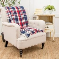 C&F Home 50" X 60" Harbor Plaid Red White And Blue Patriotic July 4th Woven Throw Blanket -Home Decor Shop GUEST 9417d504 3920 4c2a be6a 1f11efe7dc9d