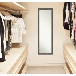 17" X 51" Pinstripe Wood Framed Full Length On The Door Mirror Lead Gray - Amanti Art 12 17" X 51" Pinstripe Wood Framed Full Length On The Door Mirror Lead Gray - Amanti Art -Home Decor Shop GUEST 95709ee2 b4f2 476d 9749 bb986d7be989